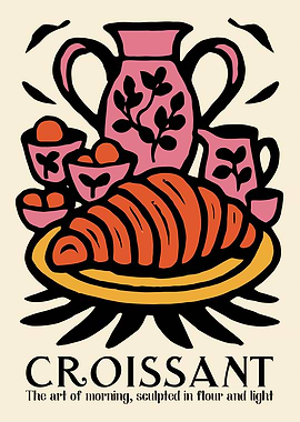 Croissant Still Life Illustration
