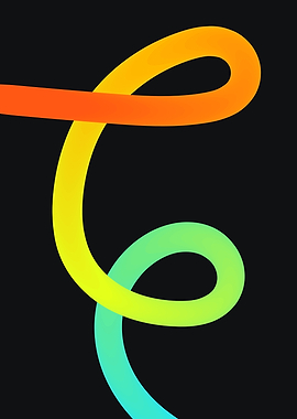 Colorful Gradient Swirl on Black Background