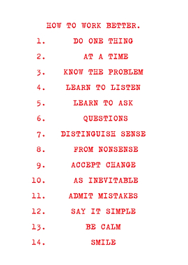 How to Work Better - Red Text