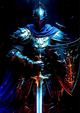 Armored Knight with Sword and Shield