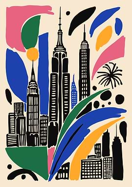 Abstract New York City Skyline Art
