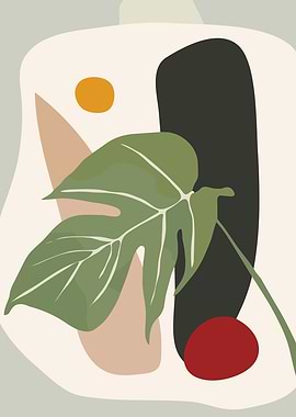 Abstract Leaf and Shapes Art