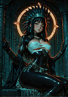 Anime Girl with Aztec Headdress