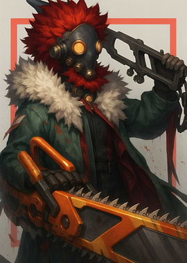 Post-Apocalyptic Warrior with Chainsaws