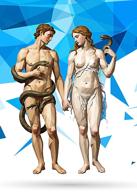 Adam and Eve Low Poly Art