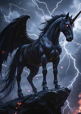 Dark Winged Unicorn Storm