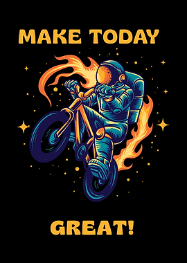 Astronaut on Bike: Make Today Great