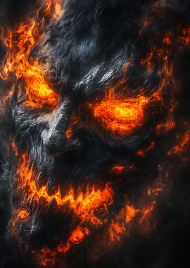 Fiery Demon Face