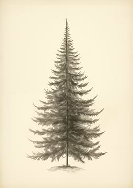 Vintage Pine Tree Art
