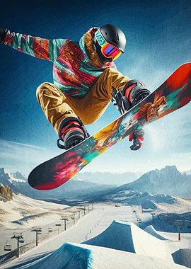Snowboarder Action Mountain