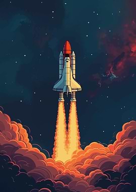 Space Shuttle Launching into Space