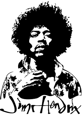 Jimi Hendrix Black and White Portrait
