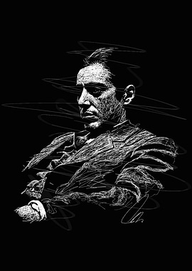 Monochrome Portrait of a Man in Suit