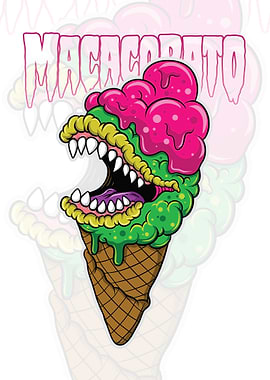 Macacorato Monster Ice Cream Cone Art