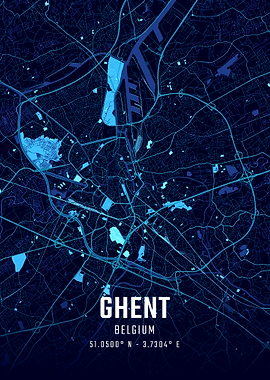 Ghent Midnight City Map
