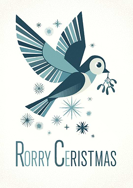Rorry Ceristmas Bird Holiday Card