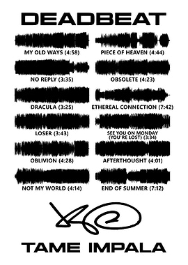 Tame Impala (Deadbeat) Album Soundwave Art