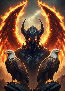 Warrior Flaming Wings Eagles