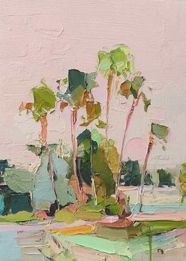 Impressionistic Trees Landscape Painting