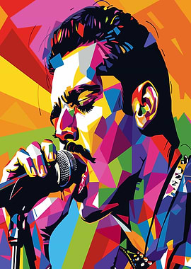 Freddie Mercury Colorful Pop Art Portrait
