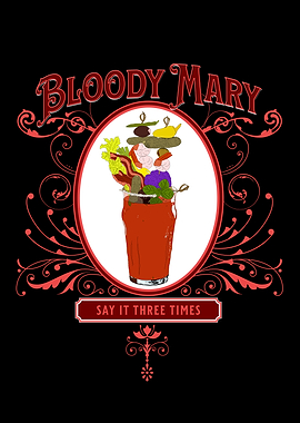 Vintage Bloody Mary Cocktail Illustration