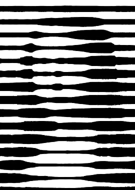 Mona Lisa Black and White Line Pattern