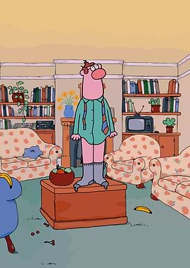 Cartoon man in shirt and boots