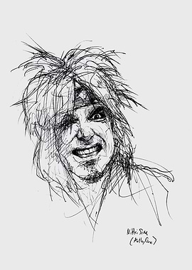 Nikki Sixx Motley Crue Sketch Portrait