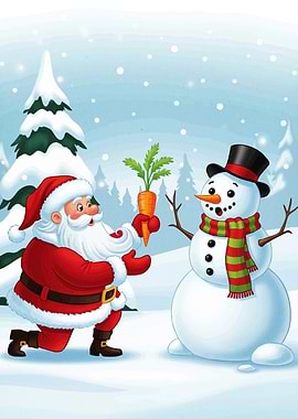 Santa Claus and Snowman
