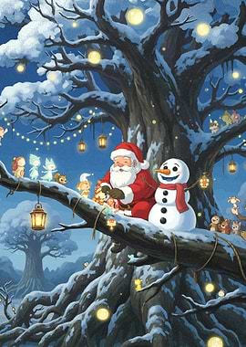 Santa, Olaf, and Forest Friends