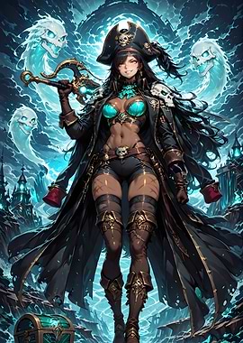 Pirate Captain with Ghosts