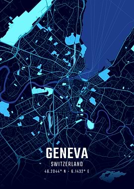 Geneva Midnight City Map
