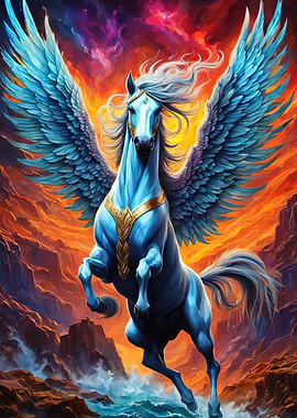 Majestic Pegasus Rearing Upward