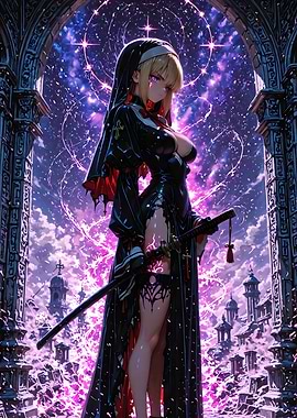 Anime Nun with Katana