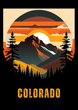 Colorado Mountain Sunset Landscape Art