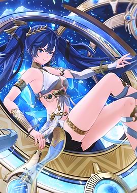 Girl with Blue Hair and Outfit