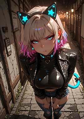 Anime Girl with Cat Ears