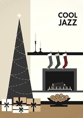 Cool Jazz Christmas Holiday Illustration