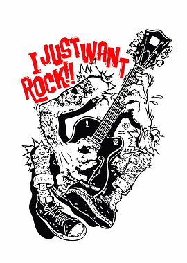 I Just Want Rock Punk Illustration