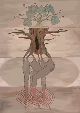Surreal Tree with Human Legs