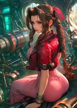 Aerith Gainsborough in Industrial Setting