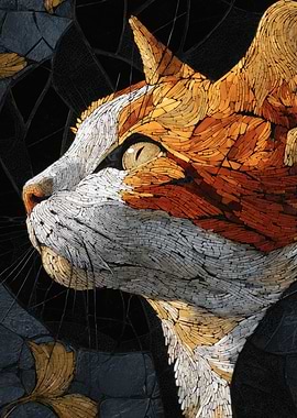 Mosaic Cat Portrait