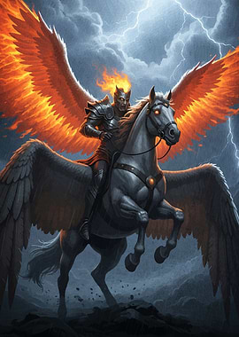 Fiery Knight Winged Horse