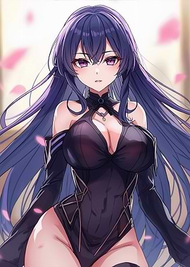 Anime Girl with Purple Hair
