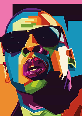 Colorful Pop Art Portrait with Sunglasses