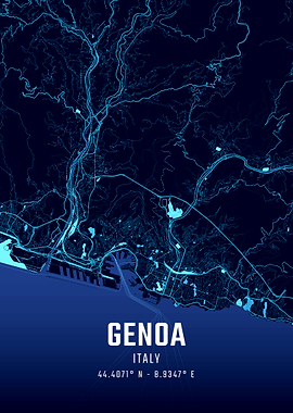Genoa Midnight City Map