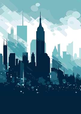New York City Skyline Illustration