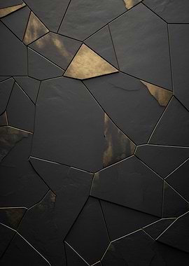 Abstract Black Gold Art