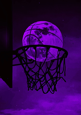 Basketball Moon Purple Aesthetic