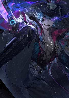 Pirate Character in the Rain